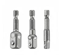 Baoblaze Adapter Impact Drive Adapter Set with Nestable Converters and Secure Hold Steel Construction Suitable for auto Service Garage Workshop, Silv 3PCS Short Rod