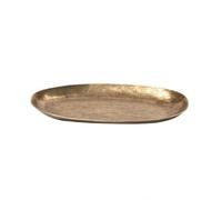 Baoblaze Aluminum Serving Tray Decorative Platter Centerpiece Plate Bowl Artful Irregular Shape with Warm Highlight for Fruit Snacks Nuts and Decor Suitable, 24.5 21.5cm, Small