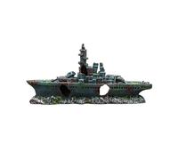 Baoblaze Aquarium Shipwreck Decoration Sunken Ship Hideaway Craft Decorative Fish Tank Decorations Hiding Cave for Table Tabletop Desk