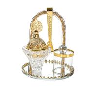 Baoblaze Arabic Incense Burner Home Decoration Centerpiece Artwork Luxury Incense Holder Set Tabletop Ornament for Desktop Bedroom SPA