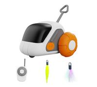 Baoblaze Automatic Cat Toy Cat Teaser Cat Moving Toy USB Rechargeable Robotic Pet Supplies Automatic Motion Feather for Indoor Outdoor, orange