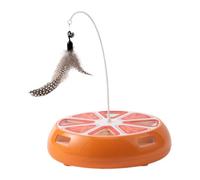 Baoblaze Automatic Teaser Interactive Cat Toy Funny Exercise for Indoor Cats Interaction Outdoor Pet Supplies with Feather Moving Game, Orange