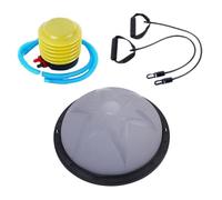 Baoblaze Balance Ball with Resistance Bands and Pump Non Slip Base Hemisphere Core Training Stability Ball for Full Body Workouts, Gray