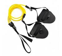 Baoblaze Band Swim Resistance Cord Pull Strap System With Paddle Grips Adjustable Load For Stroke Power Rhythm Endurance TPE suitable for dry land poolside warm ups, Yellow