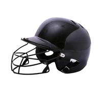 Baoblaze Baseball Batting Helmet with Facemask, Shock Absorbing for Kids, Breathable Softball Helmet, Guard for Game Competition, Black