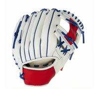 Baoblaze Baseball Training Glove Fielding Gear Catcher Sports Glove With Microfiber Leather Open Wrist Design And Soft Lining Suitable for practice skill, White Blue Red, 11.5 Inch