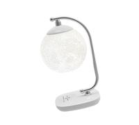 Baoblaze Bedside Lamp Moon Lamp Bedroom Decor Dimming Modern NightStand Lamp Night Light for Offices Kids Room Cafe Living Rooms Decor, White