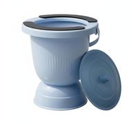 Baoblaze Bedside Urinal Adult Chamber Pot with Lid Portable Commode Elevated Base Potty Bucket Odor Control Design Suitable for Seniors Women Bedroom use Home Nursing, Blue, Tall W Ring and Pad