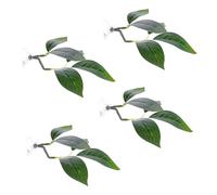 Baoblaze Betta Fish Leaf Hammock Aquarium Decor with Suction Cup Simulating Habitat for Sleeping Resting Hiding Betta Spawning Grounds, 4Pcs