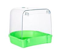 Baoblaze Bird Bath for Cage Hanging Birdbath Toy Accessory Clear Parrot Parakeets Shower Bird Bath Box for Cockatiel Budgie Budgerigar, Green