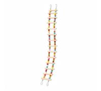 Baoblaze Bird Cage Ladder Parrot Ladder Perch Climbing Bridge Accessory With Smooth Wooden Steps And Beaded Sides Wood Piece With Metal Hooks For Secure, 14-Step Ladder