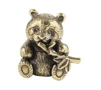 Baoblaze Brass Panda Ornament Panda Sculpture Mini Desktop Ornament Collections Tea Pet Handmade for Living Room Bookshelf Centerpiece