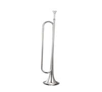 Baoblaze Bugle Cavalry Trumpet with Mouthpiece Blowing Bugle Scouting Trumpet Bugle for Cavalry Band Stage Performance Beginner Adults, silver Bb