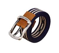 Baoblaze Canvas Belt Fashion Pin Buckle Training Belt Strap Jeans Accessories Travel Pants Youth, Blue Stripe 100cm