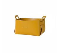 Baoblaze Car Storage Basket Organizer Bin Box Tray With PU Leather Build Waterproof Wipe Clean Surface Foldable Space Saving Body Portable Handles suitable for , Yellow , S