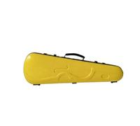 Baoblaze Carbon Fiber Violin Case Hard Body Instrument Case Lightweight Lined Fit With Bow and Accessory Space Suitable for students music classes daily rehearsal travel, Lemon Yellow