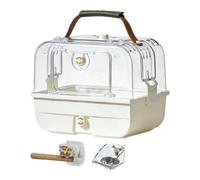 Baoblaze Carrier with Handle Convenient Ventilation Outdoor Use Parrot Cage Portable for Budgies Parrot Parakeet Lovebirds, White Set