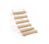 Baoblaze Cat Climbing Structure Made of Solid Wood and Sisal Rope Ladder and Bridge Features Connectable Units Scratch Support, 1.5m Pure Solid Wood No Soft-Padded Rope Ladder