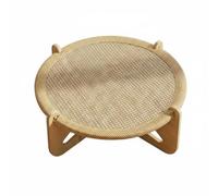 Baoblaze Cat Hammock Elevated Cat Bed Cat Scratcher Cat Lounger With Breathable Woven Mat And Sisal Scratcher On Wood Frame suitable for living room apartment small pets, S Single Layer Sisal
