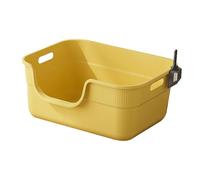 Baoblaze Cat Litter Box Cat Toilet Sand Box 24cm High Sided Easy Carry Cat Toilet Sifting Litter Tray for Indoor Cats Kitty Litter Pan, Yellow