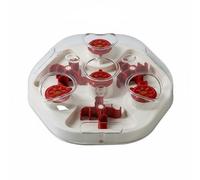 Baoblaze Cat Puzzle Feeder Slow Feeder Maze Bowl Interactive Dispenser Engaging Maze Paths Encourage Investigation And Focus Suitable for indoor play home, White And Red, UFO Puzzle Feeder