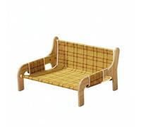 Baoblaze Cat Scratching Board Bed Couch Lounge Chair Hammock With Bamboo Mat And Raised Design Providing Stable Support For Year Round Use, Upgraded Wooden Cat Bed With Cooling Mat