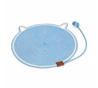 Baoblaze Cat Scratching Pad Cat Scratcher Rope Woven Non-Shedding Surface Gentle on paws Cute cat head shape With ears Suitable for indoor cats kitten play, Blue, 43CM