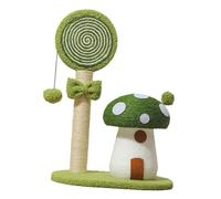 Baoblaze Cat Scratching Post Sisal Scratcher Pet Supplies Grind Claw Cats Climbing Tree Mushroom Cat Tree for for Small Cat for Kitten, Green