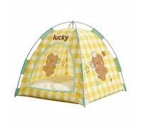Baoblaze Cat Shelter Tent Portable Indoor Cat House Removable Bed Oxford Cloth Suitable for Home Corners Resting Living Room Bedrooms, M, Yellow Plaid Cat