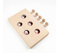 Baoblaze Catnip Interactive Game Wooden Cat Training Toy With Hide And S unction Paw Push Tabs Top Openings Side Cutouts Aids Coordination And Engagement suitable for indoor cats small, Mouse