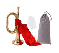 Baoblaze Cavalry Trumpet Bugle Trumpet Portable Music Instrument Blowing Bugle Scouting Trumpet for Students Beginner School Band Kids, 4Pcs