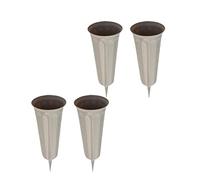 Baoblaze Cemetery Vase Set Cemetery Grave Cone Vase-Memorial Vases for Fresh/Artificial Flowers, Set of 4-Light Gray