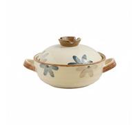 Baoblaze Ceramic Cookware Pot Clay Casserole Braiser Stew Hand-Painted Function Heat Resistant Suitable for Meal Prep Home Entertaining, 2.5L