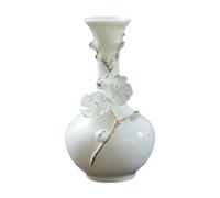 Baoblaze Ceramic Flower Vase Porcelain Vase Unique Aesthetic Floral Arrangement Plant Pot for Living Room Home Desk Bedroom Decoration, White Long Neck