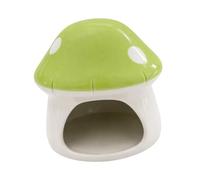 Baoblaze Ceramic Hamster House Hamster Nest Habitat Mushroom Shaped for Squirrels Gerbils Chipmunk Rats Hedgehog, Green