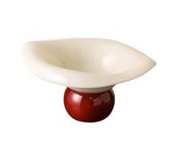 Baoblaze Ceramic Pedestal Fruit Bowl, Snacks Storage Tray, Salad Plate, Appetizer Serving Dish for Desktop Dining Room Kitchen Decor, Red White
