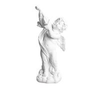 Baoblaze Cherub Statue Little Angel Figurine Table Centerpiece Artwork Resin Musical Sculpture Wing Decorative for Club Xmas Farmhouse, White