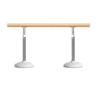Baoblaze Children Dance Bar Adjustable Wooden Ballet Rail Exercise Equipment Stable Upright Post Two-Point Lock Mobility Suitable, 1.0m Length + 2 Bases, Mobile Stainless Steel Stand
