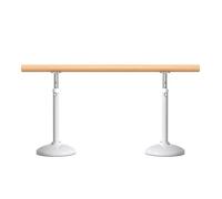 Baoblaze Children Dance Bar Adjustable Wooden Ballet Rail Exercise Equipment Stable Upright Post Two-Point Lock Mobility Suitable, 1.5m Length + 2 Bases, Mobile White Stand