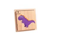 Baoblaze Children Early Learning Wooden Puzzle Tray With Smooth Edges And Guided Picture Graphics for Matching Sorting And Fine Motor Skills Suitable for, Dinosaur World