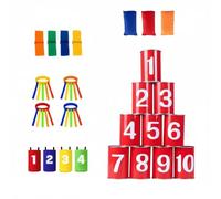 Baoblaze Children Game Can Toss Carnival Monster Number Tinplate Construction Suitable for Team Building Summer Activities, Red Numbered Four-Color Set