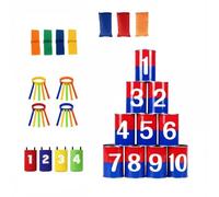 Baoblaze Children Game Can Toss Carnival Monster Number Tinplate Construction Suitable for Team Building Summer Activities, Red And Blue Double-Sided Four-Color Set