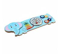 Baoblaze Children Learning Game Wooden Wall Activity Board Toy With Animal Theme For Color Sorting Shape Paths And Dexterity Space Saving Wall Setup Suitable, Elephant-themed Wall Game