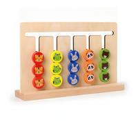 Baoblaze Children Wooden Sorting Toy Matching, Large Five-Color Track Game Double-sided/Colors + Animals/20 Double-sided Cards