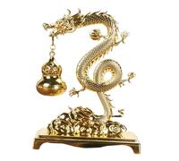Baoblaze Chinese Incense Burner Tabletop Aroma Diffuser Decoration Dragon Themed Hanging Furnace for Home Fragrance Party Spa Wedding, Gold