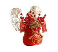 Baoblaze Chinese New Year Decorations Artificial Flower Bouquet Floral Arrangement Portable Red Branches for Kitchen Indoor Gift
