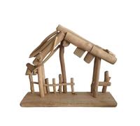 Baoblaze Christmas Decorations Manger Ornament Authentic Home Desk Decor Wooden Stable Nativity Stable for Bedroom Home Christmas Desk