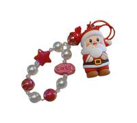 Baoblaze Christmas Keychain Beaded Keychain Bracelet for Girls Boys Women Men Party Favor, Santa Claus
