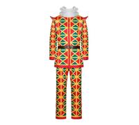 Baoblaze Clown Costume Outfit Set Suit Attire With Coordinated Trousers Translucent White Ruffle And Dark Belt In Uniform Cloth Suitable for Stage Shows Photo Halloween, Circus Clown Male, XXXL