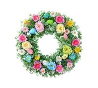Baoblaze Colorful Spring Summer Wreath, Flower Wall Hanging Decoration, Decorative Door Wreath for Party, Wall, Thanksgiving, 35cm